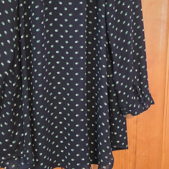 Cabi Style # 5019 Blouse Top Small Navy Blue Green 3/4 Sleeve Martini - Picture 12 of 13